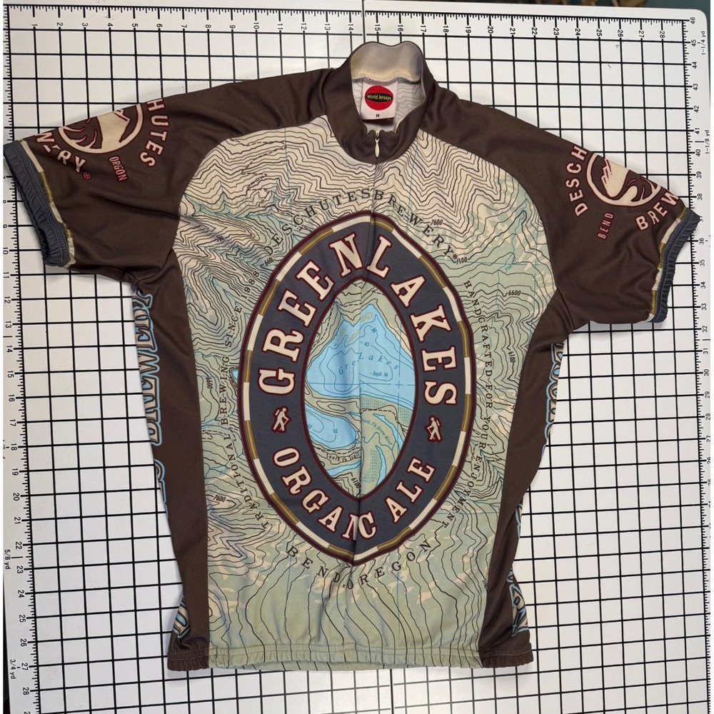 Deschutes Brewery Green Lakes Organic Ale Cycling Jersey Men's M Bend Oregon